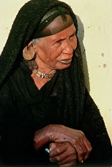 Images Dated 10th October 2011: Nubia, Nubian old woman wearing jewels Sudanese
