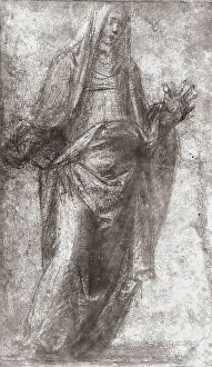 Images Dated 27th February 2008: A nun. Drawing by Fra Bartolomeo, in the Gabinetto dei Disegni e delle Stampe of the Uffizi