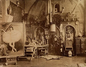 Images Dated 4th April 2011: The painter Georges -Jules -Victor Clairin (1843-1919) in his study