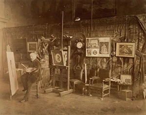 Images Dated 4th April 2011: The painter Jules Joseph Lefebvre (1836-1911) in his study
