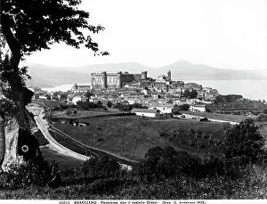 Images Dated 11th March 2010: Panorama of Bracciano. The Orsini Castle is in the background