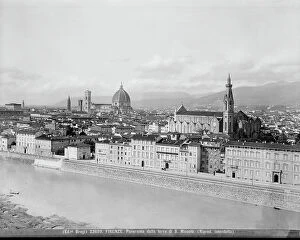 Florence Collection: Panorama of Florence with the Arno and the church of santa Croce from the tower of St. Nicholas