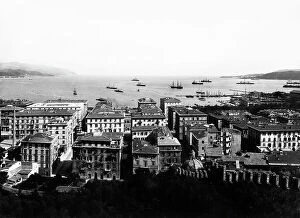 Images Dated 8th March 2010: Panoramic view of La Spezia, in Liguria, with ships in the port, in the background