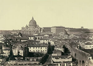 Images Dated 5th May 2011: Panoramic view over the rooftops of Rome with the Basilica di San Pietro and other Vatican buildings