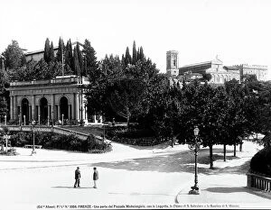 Images Dated 31st March 2010: Partial view of Piazzale Michelangelo. The gallery, the Church or San Salvatore