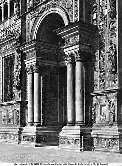 Images Dated 27th December 2012: Particular of the facade of the Maggiore Church near the Certosa of Pavia