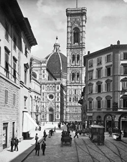 Florence Collection: Via de Pecori and Piazza del Duomo in Florence