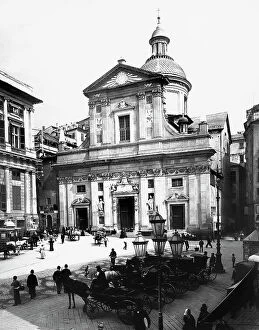 Images Dated 24th March 2009: The Piazza Nuova with the Church of Sant'Ambrogio in Genoa