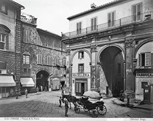 Florence Collection: Piazza San Piero Maggiore, Florence. On the left Borgo the Albizi