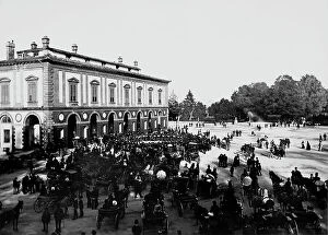 Images Dated 1st December 2010: The Piazzale delle Cascine in Florence, filled with a crowed of spectators watching a procession