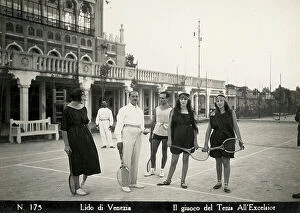 Images Dated 7th April 2010: Playing tennis at the Hotel Excelsior, Lido of Venice