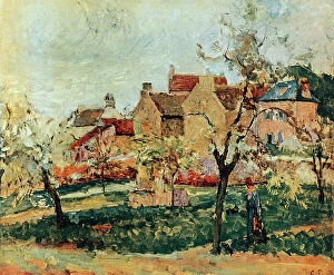 Images Dated 18th February 2011: Plum trees in bloom, oil on canvas, Camille Pissarro (1831-1903), Private Collection
