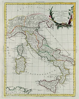 Images Dated 24th May 2010: Political map of Italy, engraving by G. Zuliani taken from Volume IV of 'Novissimo Atlas'