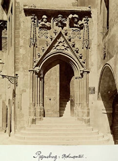 Images Dated 28th March 2011: The portal of the Municipality Hall of Regensburg, in Germany