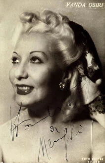 Images Dated 7th March 2011: Portrait of the actress Wanda Osiris with inscription