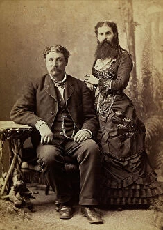 Images Dated 11th May 2011: Portrait of a bearded woman next to her husband
