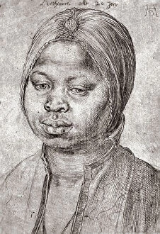 Images Dated 27th February 2008: Portrait of Catherine, the Mulatta of the Portuguese Bradao, engraving by Albrecht Drer