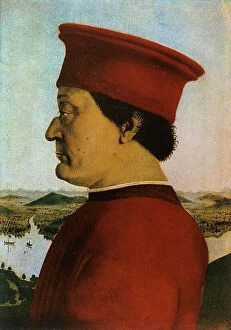 Images Dated 18th February 2011: Portrait of Federico da Montefeltro; painting by Piero della Francesca. Uffizi Gallery, Florence