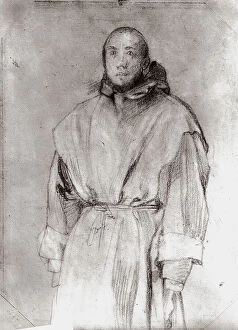Images Dated 26th February 2008: Portrait of a friar. Drawing by Pontormo, in the Gabinetto dei Disegni e delle Stampe