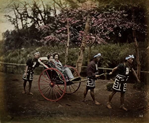 Images Dated 27th April 2011: Portrait of Geishas on rickshaw