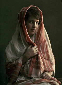 Images Dated 19th September 2011: Portrait of girl wrapped in a shawl