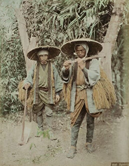 Images Dated 1st September 2011: Portrait of two Japanese farmers