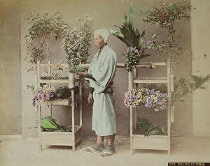 Images Dated 1st September 2011: Portrait of a Japanese flower vendor