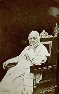 Images Dated 12th October 2010: Portrait of Pope Pius IX. The Holy Father, seated on his pontefical chair