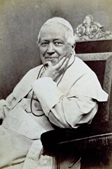 Images Dated 31st March 2010: Portrait of Pope Pius IX, seated. He is wearing a white cassock
