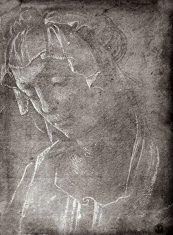 Images Dated 27th February 2008: Portrait of the Virgin. Drawing by Sandro Botticelli, in the Gabinetto dei Disegni e delle Stampe