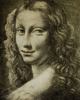 Images Dated 16th March 2011: Portrait of a woman; drawing from the school of Leonardo. The Louvre, Paris