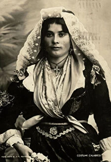 Images Dated 10th August 2011: Portrait of a woman in traditional dress Calabria