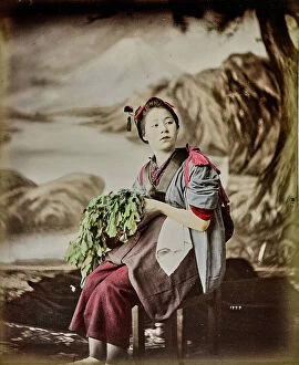 Japan: Portrait of young japanese in traditional clothes
