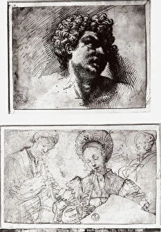 Images Dated 27th February 2008: Portraits, studies by Giorgione, in the Gabinetto dei Disegni e delle Stampe, Uffizi Gallery