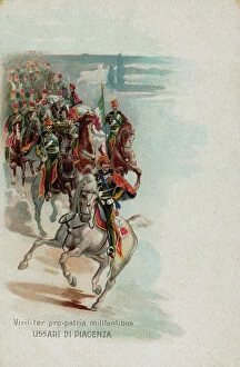 Images Dated 19th October 2011: Postcard depicting the cavalry regiment of Piacenza belonged to the Royal Italian Army