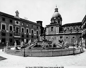 Images Dated 24th March 2009: The Praetorian Fountain. Sculpture by Francesco Camilliani located in Piazza Pretoria in Palermo