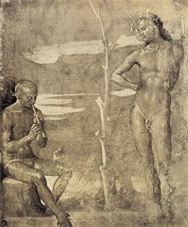 Images Dated 12th April 2011: Preparatory drawing for Apollo and Marsia, work of Perugino, formerly attributed to Raphael