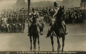 Images Dated 5th May 2011: The Prince of Piedmont, Umberto II under the command of his Regiment