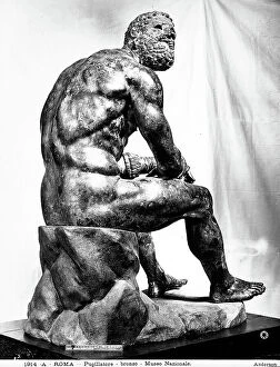 Images Dated 28th May 2008: Pugilist at rest, bronze statue from the Augustan period, found in the baths of Constantine, Rome