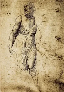 Sammlung Bildender Kunst - Zeichnungen Drucke: Raffaello - Studie eines Mannes
