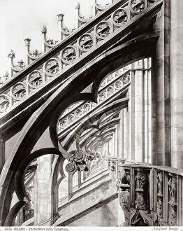 Images Dated 28th February 2008: Detail of one of the rampant arches with polilobate perforations of the Cathedral of Milan