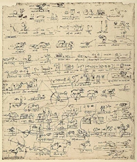 Images Dated 22nd October 2009: Recto of a page of an illustrated dictionary, pen on white paper by Leonardo da Vinci