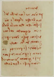 Reflexions sur les caractéristiques de certains instruments de guerre; écrit appartenant au Codice Forster II, c.8r, réalisé et conservé au Victoria and Albert Museum de Londres