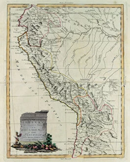 Images Dated 24th May 2010: Per where the regions of Quito, Lima and Plata are found, engraving by G