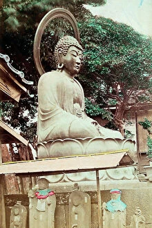 Japan: 'Reise Frinnerungen': statue of Buddha in Tokyo, Japan