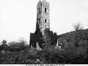 Images Dated 17th April 2008: The remains of the bell tower of Sn Rabano Abbey near Grosseto