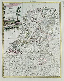 Images Dated 17th May 2010: The Republic of Holland divided into its provinces, engraving by G