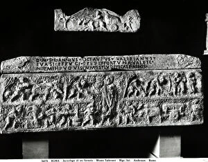 Images Dated 25th January 2010: Roman sarcophagus of a baker, relief decorated with scenes of his trade, in the Vatican Museums