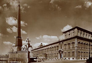 Images Dated 8th February 2010: Rome, Quirinale Palace and Monte Cavallo Fountain, postcard