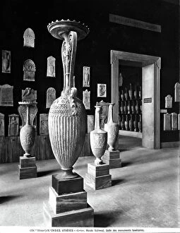 Images Dated 11th April 2012: Room of the National Archaeological Museum of Athens with funeral monuments